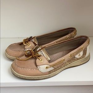 Sperry Gold Sparkle Boat Shoe